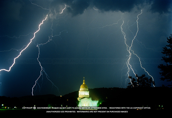 Lightning over the WV State Capitol