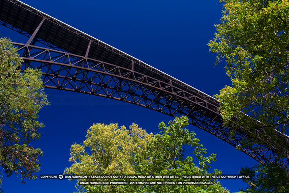 New River Gorge Bridge and blue sky