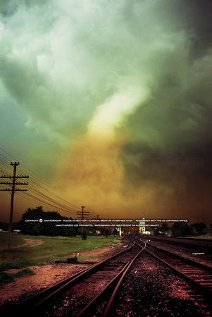 Attica, Kansas tornado over railroad tracks