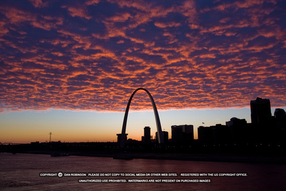 Christmas Eve sunset over St. Louis