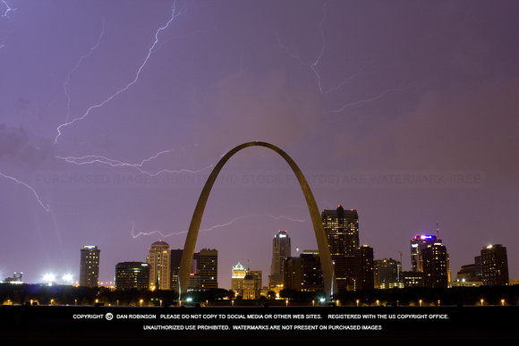 Lightning over downtown St. Louis