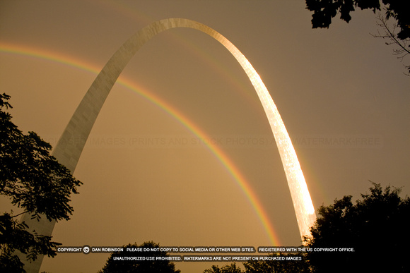 Double rainbow over the St. Louis Gateway Arch
